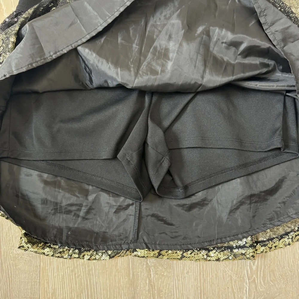 Black & Gold Sequin Skirt Justice Size 18 Girls